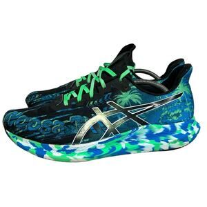 Size 12 - Men’s ASICS Noosa Tri 14 Tropical - Black White Running Shoes EUC